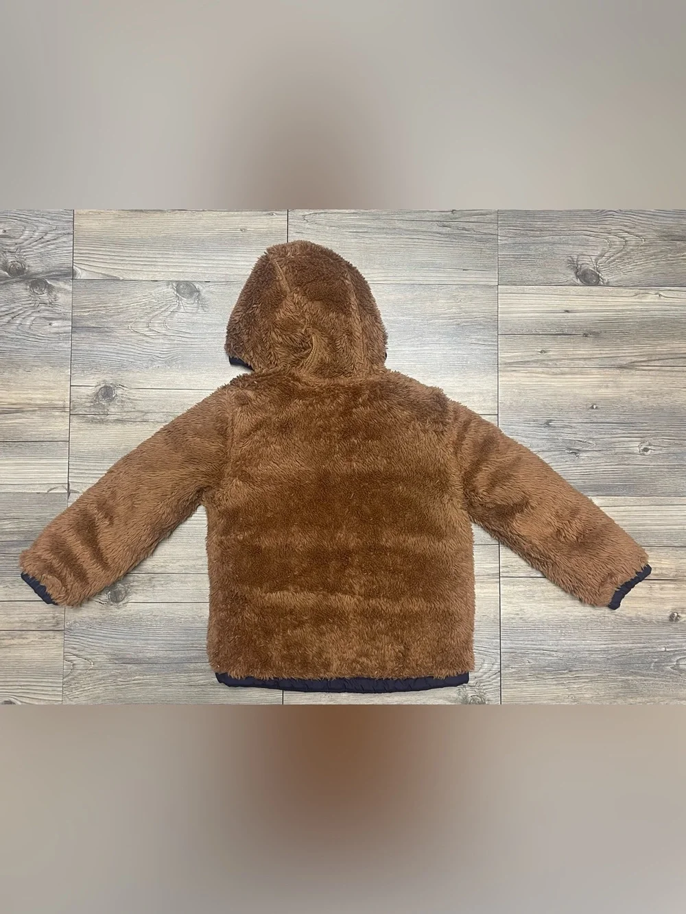 The North Face Toddler Navy & Blue Camo/Bears Reversible Teddy Puffer Jacket